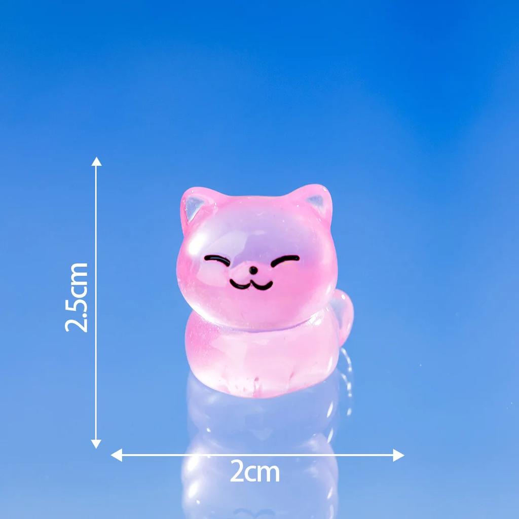 10 Colourful Lucky Kittens Glow In The Dark Mini Black Cats Home Decor Decorative Figurines Miniature Desk Decoration
