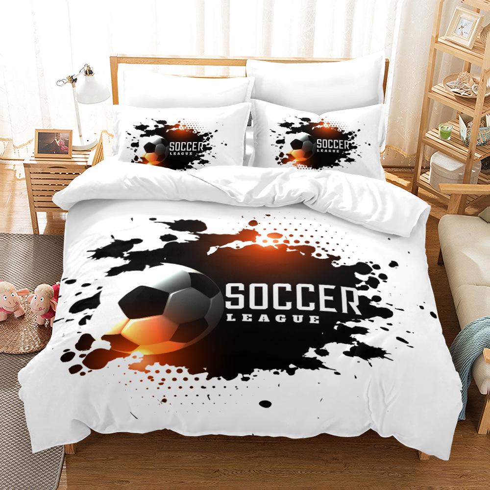 

Custom Print Football Bedding Set - Duvet Cover & Bed Sheet 135x200 cm, Pillows 50x75 cm, Set of 2