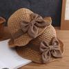 Womens Foldable Wide Brim Straw Hat Sun Protection Handwoven Paper Beach In Casual Boho Style