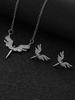 Angel Wings Zircon Bridal Jewelry Set: Necklace & Earrings