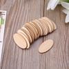 10/20/30pcs Oval Blank Wooden Slices Chips Unfinished Cutout Name Tags DIY Scrapbooking Arts Crafts Projects Decoration