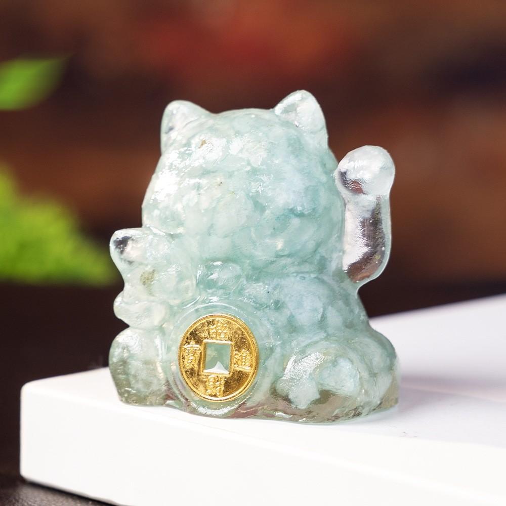 Crystal Waterstone Animal Ornament With Shell Accents For Office Desk Decor