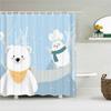 Cartoon Lovely Printed Fabric Shower Curtains Cute Rabbit Animal Bath Screen Waterproof Products Bathroom Decor With Hooks