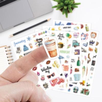 210Pcs Planning Stickers Cartoon Daily Notes With Festive Theme Creative Journaling Planning Stickers Paper Labels For Notebook