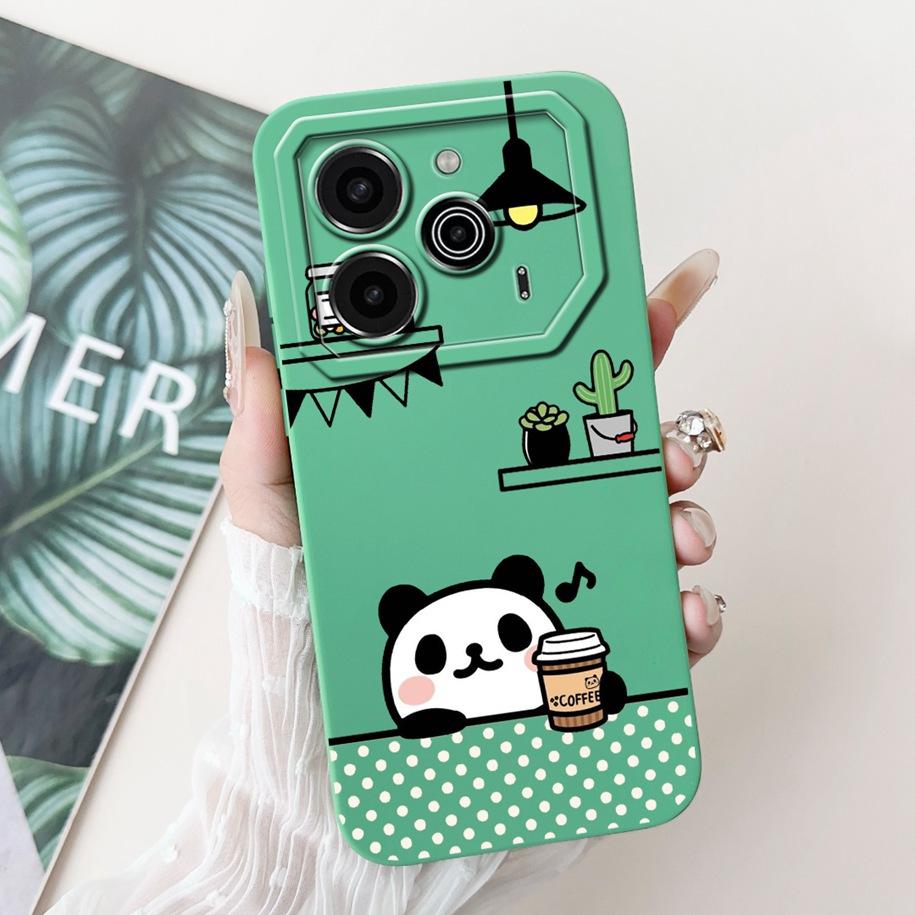Für Tecno Pova 6 Pro 5G 2024 Hülle LI9 Kameraobjektiv Schutzabdeckung Niedlicher Panda Cartoon Weicher Stoßfänger Für Tecno Pova 6 Pova6 5G Capa