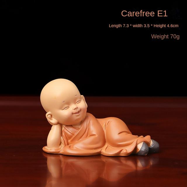 Cute Small Monk Status Figurines Religion Buddha Resin Crafts Desk Miniatures Ornaments Accessories Home Decor Car