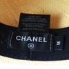 Excellent CHANEL COCO Mark Ribbon Fedora Straw Hat Beige Gray Pile Women M 22S Used