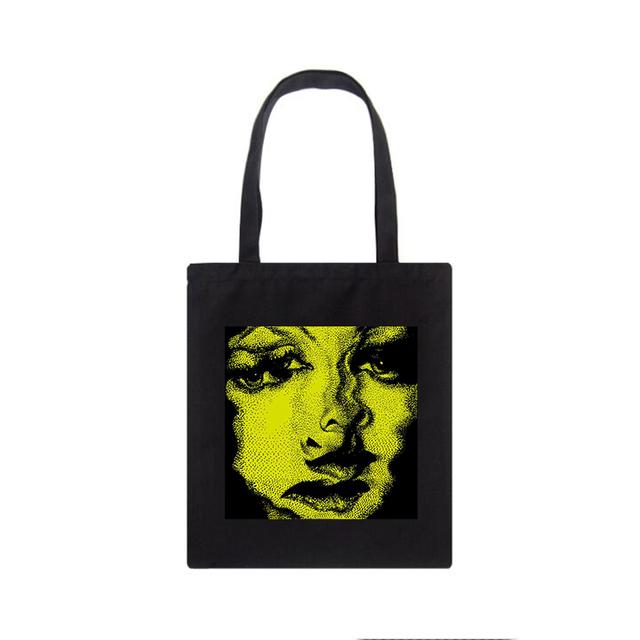 Horror Face Gothic Casual Dark Black Canvas Bag Large Capacity Hip-hop Shopper Bag Vintage High Street Y2k Women Shoulder Bags