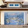 2D Flat, 1pc Winter Snowy Village Tapestry - Large Horizontal Wall Hanging Suitable for Christmas Backdrop, Snow-Covered Houses