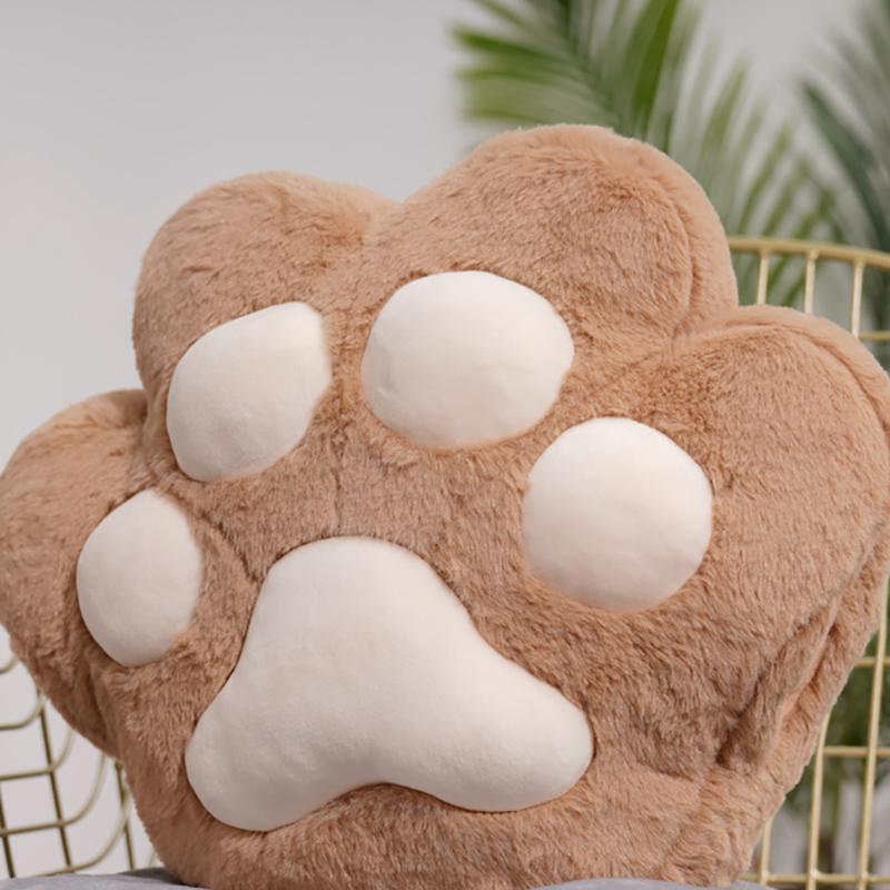 36x30x16cm Plush Bear Cat Paw Pillow Stuffed Fluffy Cartoon Animal Hands Burner Back Support Plushie Birthday Gift