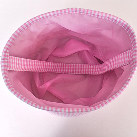 Easter Bunny Basket Plaid Gingham Easter Bucket with Handle Cute Egg Hunting Tote Bag for Candy Gifts Storage Party Supplies