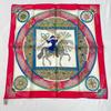 Used Carre 45 "La Flamme d'Artifice" Scarf, Silk
