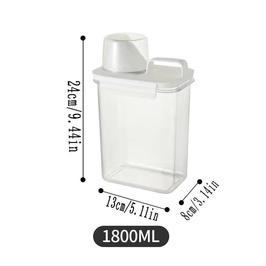 1PCS Laundry Detergent Moisture-proof Storage Jar Transparent Liftable Dishwashing Liquid Storage Jar with Measuring Cup Scale