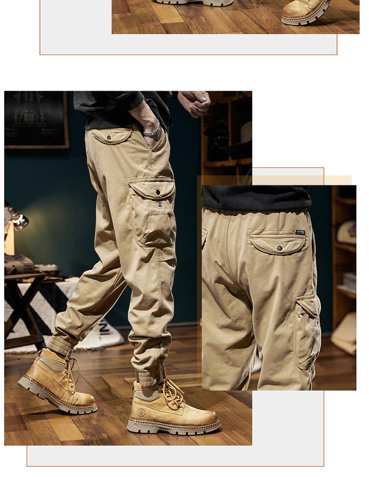 Men's Winter Retro Velvet Cuffed Stretch Overalls - Versatile & Warm 98099