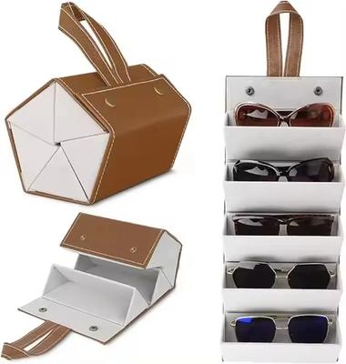 Portable Foldable Glasses Box Multifunctional PU Leather High Quality Glasses Storage Box Fashion Travel Sunglasses Case