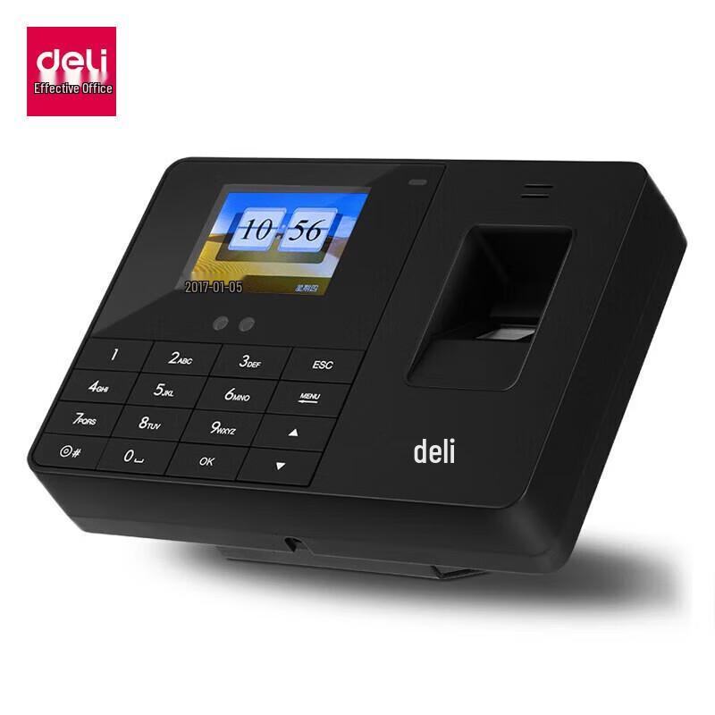 Deli 3763 Fingerprint Time Clock CN Plug (adapter Included)