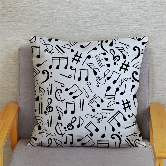 Home Decor Pillowcase Cartoon Sheet Music Printing Cushion Cover Bedroom  Living Room  Sofa Pillow Case