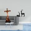 Mother Mary And Reindeer Resin Figurine Holy Religious Catholic Sculpture Ornament for Bedroom