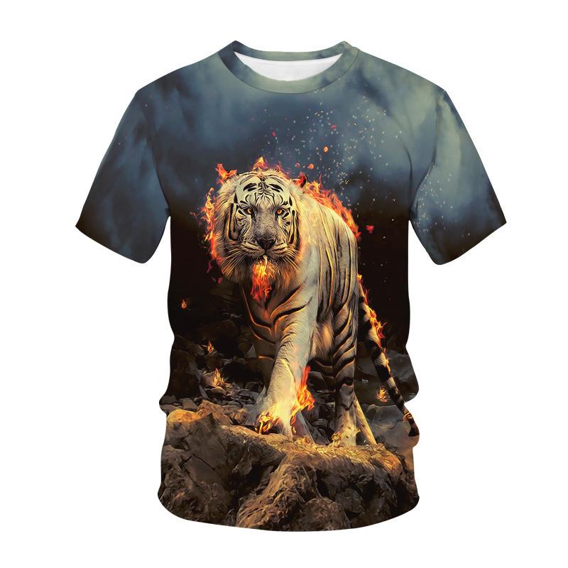 

Мужская футболка с 3D цифровым принтом головы тигра, с круглым вырезом, повседневная, мужская, взрослая, с коротким рукавом 6XL