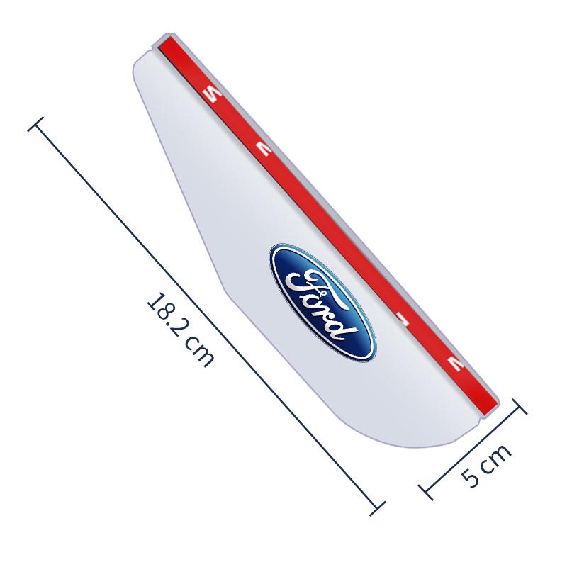 2pcs PVC Car Rearview Rain Eyebrow Transparent Stickers for Ford focus Fiesta EcoSport ESCORT ranger fusion mondeo Mustang