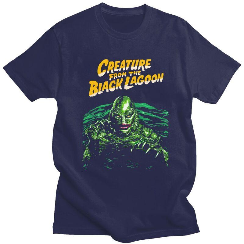 Custom Creature From The Black Lagoon T Shirts Short Sleeve Cotton Tshirt Leisure Halloween Horror Movie Tee Slim Fit Clothing