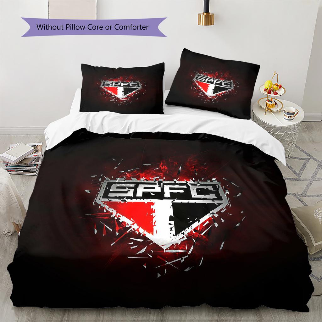 Sao Paulo FC Pattern Bedding Quilt Set Home Decoration Gift (1 * duvet cover + 2 * pillowcase without core)