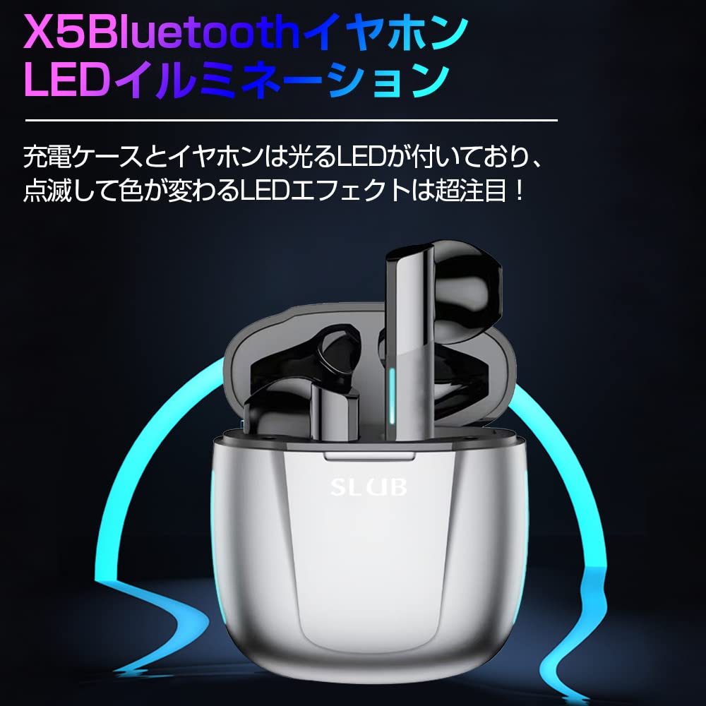 Bluetooth Wireless Earbuds with Bluetooth Binaural or Single Separate Left and Right Sound ENC Noise Automatic 4 Hours of Playback Compatible with