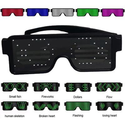 Light Up Flashing Sunglasses 5 Colors Optional Rechargable Eyewear for Parties Shows Rave Concerts Festivals