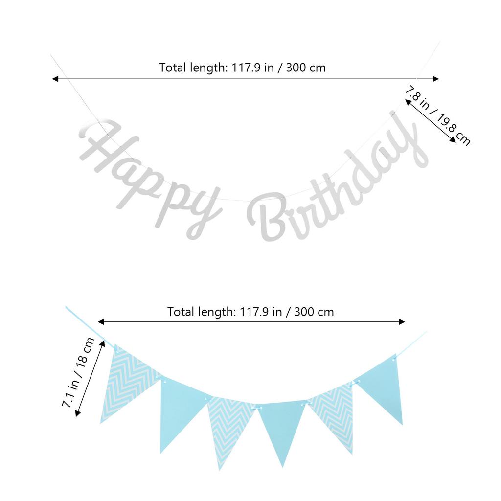 1Set Premium Paper Plastic Happy Birthday Banner Hanging Party Decoration for Photo Backdrop Room Decor Birthday Party Supplies