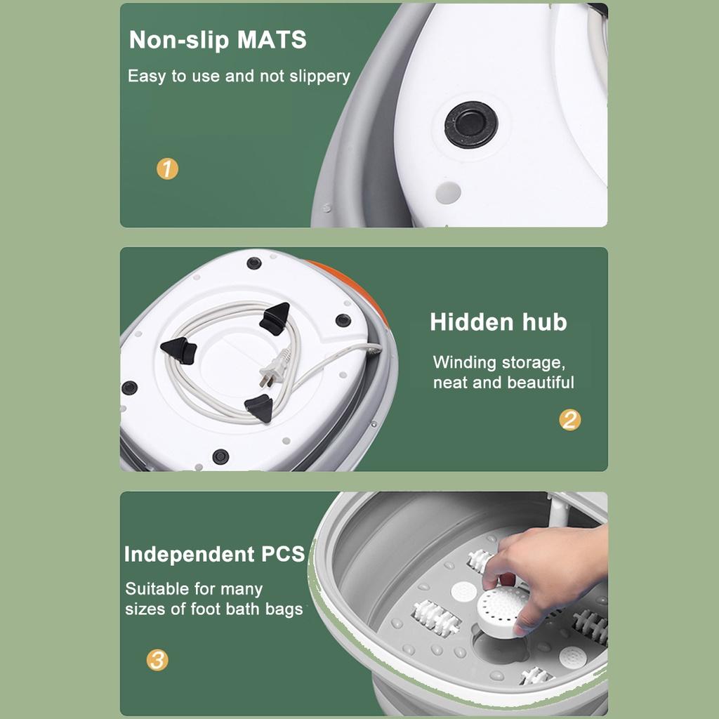 300W 7,5 liter Voetspa-massageapparaat met vibratiemassageroller & pedicuursteen Voor shiatsu acupressuur 22,7x38xcm