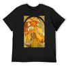 Blume von Alphonse Mucha T-Shirt süße Kleidung Luxus Designer Herrenkleidung schwere T-Shirts für Männer