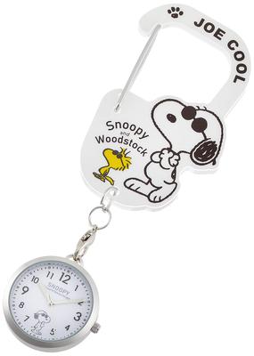 Fieldwork Snoopy Carabiner Pocket Watch, White, PNT022-1