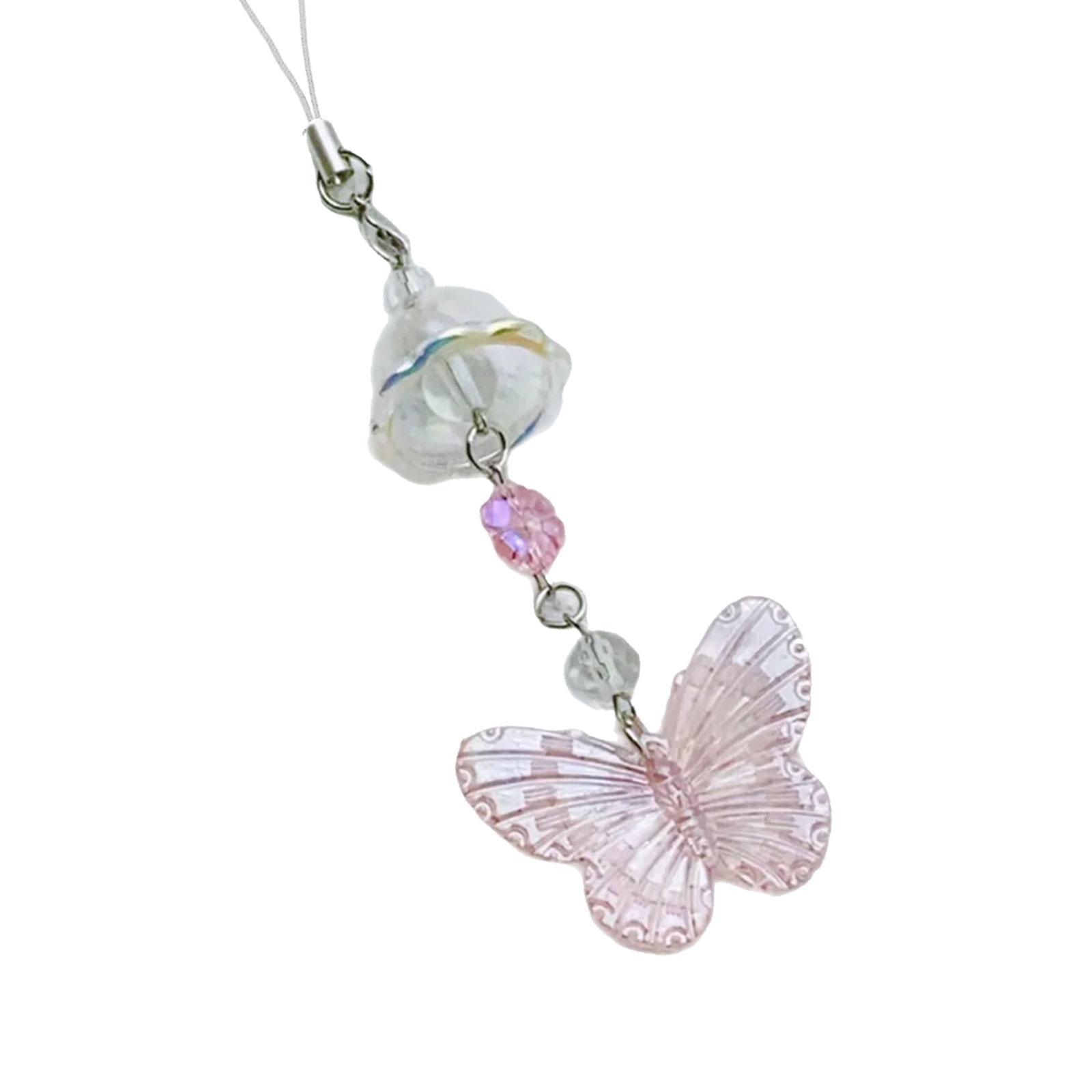 

Брелоки для ключей с подвесками в виде бабочки, многофункциональные, для мобильного, подвесного декора, для салона автомобиля, подвесная цепочка для автомобиля, текстура из смолы