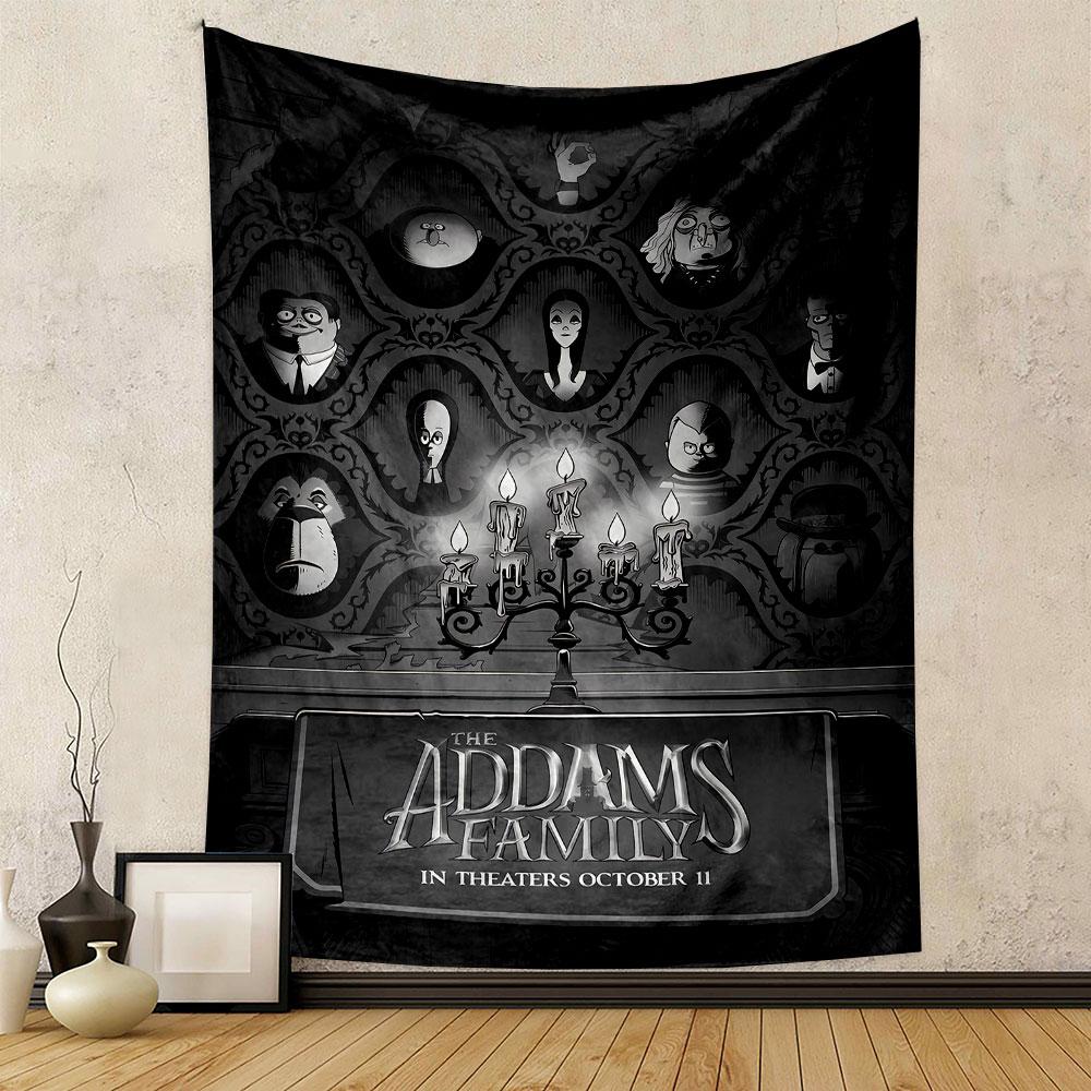 The Addams Family Tapestry Wall Hanging, Gothic Comedy Poster, Wall Decor for Bedroom Living Room Dorm