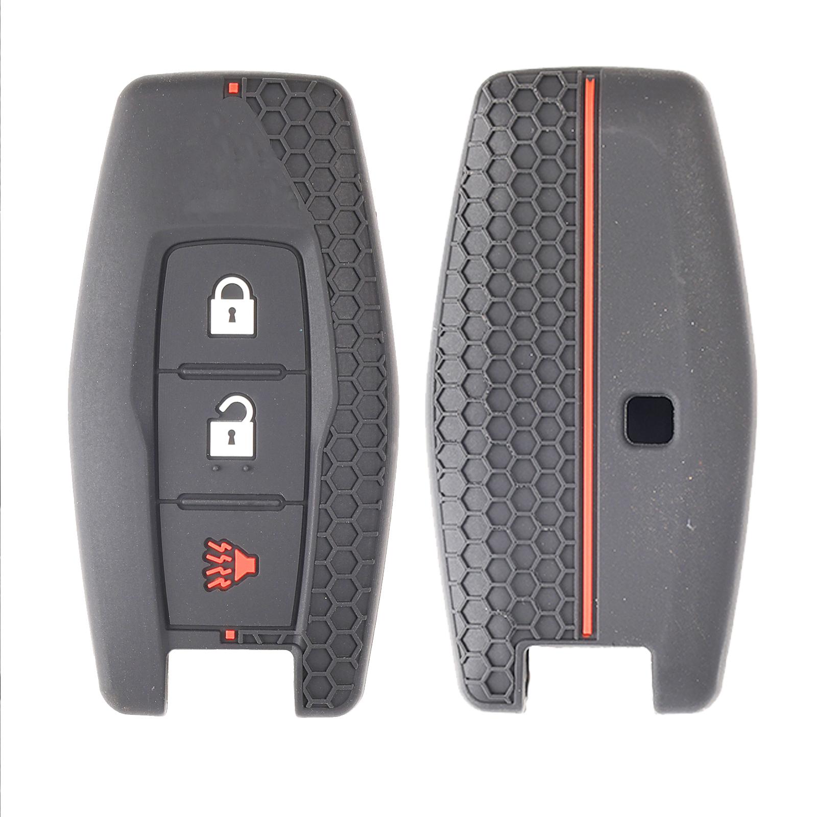 

Силиконовый смарт-пульт дистанционного управления, силиконовый автомобильный брелок, кольцо, чехол, чехол, держатель, протектор, 3 кнопки для Outlander 2023 2022 2024 чёрный