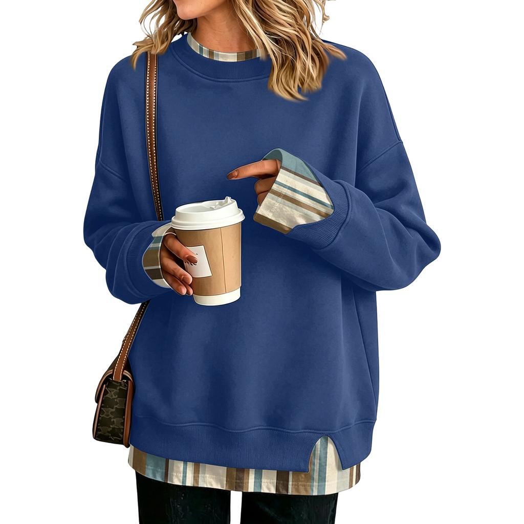 Women's Casual Printed Long Sleeve Sweatshirt with Design, Loose Fit Pullover Top