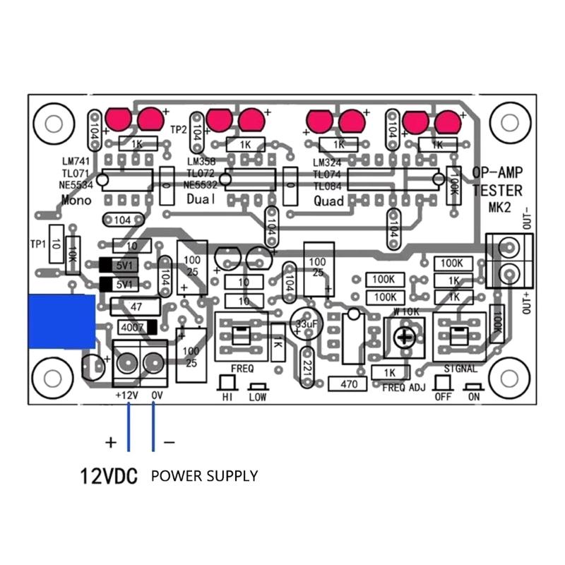 DIP 8 Operational Amplifier Tester Featuring Double LED Indicators For Quick Chip Quality Detection & In Circuit Testing