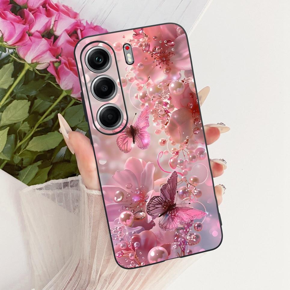 For Tecno Camon 40 Pro 4G 5G Camon40 CM5 Phone Case Colorful Butterflu Flower Women Girly Soft Silicone Casing Matte Back Cover
