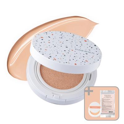 Różowobeżowy, naturalny tonujący krem przeciwsłoneczny, nie powodujący pieczenia oczu, 12 g (Wegański podkład SPF50+ PA++++ wolny od składników nieorganicznych), produkt główny + wkład, 2 zestawy