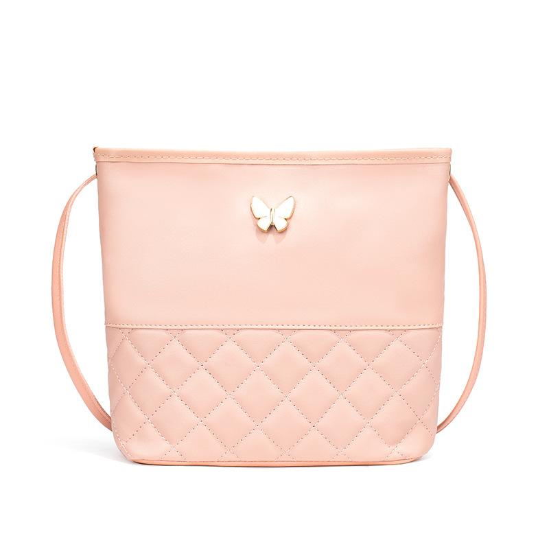 

Женские осенне-зимние новые женские сумки классические ромбовидные вышитые сумки-мессенджеры украшение бабочка компактные сумки для мобильного телефона розовый