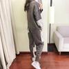 2pcs/set  Two Piece Set Pullover Sweater Tracksuit Women  Irregular Hem Sweater +High Waist Knit Pants  2 Piece Set Women Winter Outfits