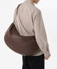 Synthetic Leather Hobo Messenger Bag [Brown]