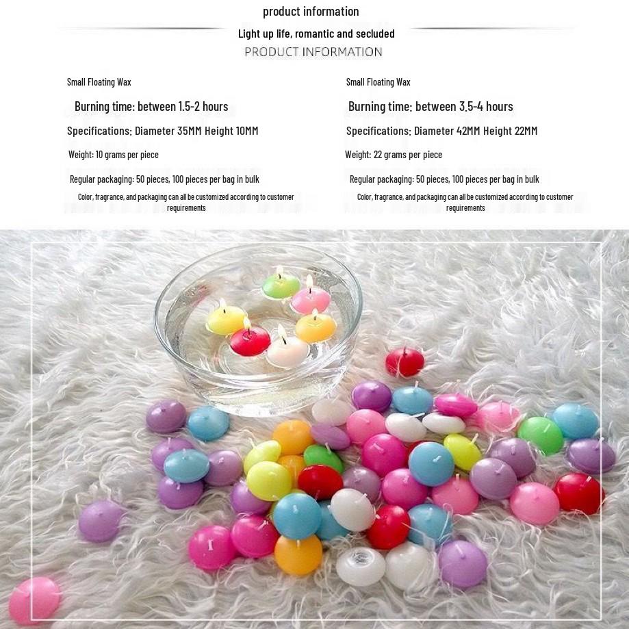 

Плавающие свечи для свадеб, отелей, ресторанов, дней рождения и романтических ужинов на День святого Валентина 3.7×1.6cm (8 pack) 1.5 hours 10g красный