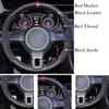 DIY Black Leather Suede Car Steering Wheel Cover for Volkswagen Golf 6 Mk6 VW Polo Jetta MK5 Sagitar Bora Santana
