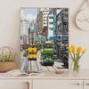 DIY Hong Kong Street Scene Digital Oil Painting - Hand-Painted Landscape for Coloring and Relaxation