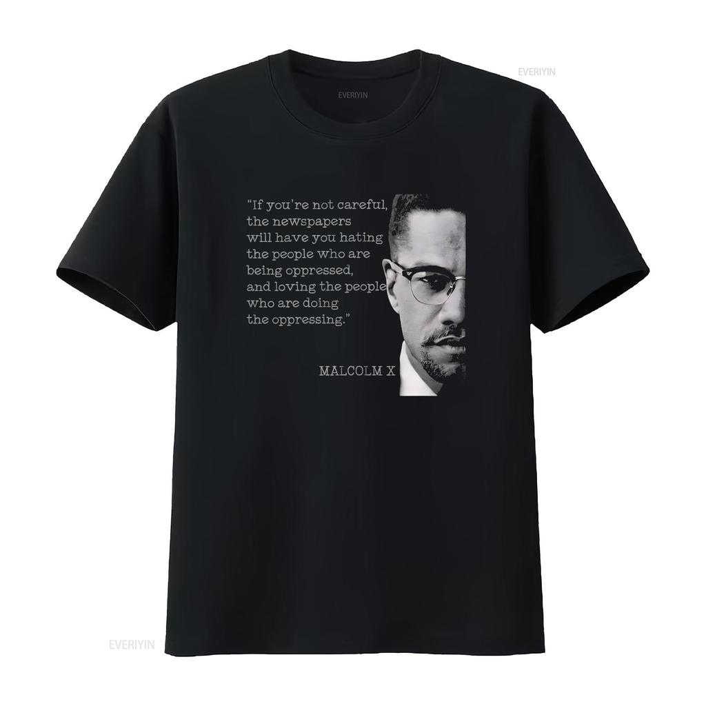 Malcolm X Quote T Shirt Propaganda Civil Rights Power Vintage Washed Stretched Slightly Stylish Fashion Streetwear Comfortable
