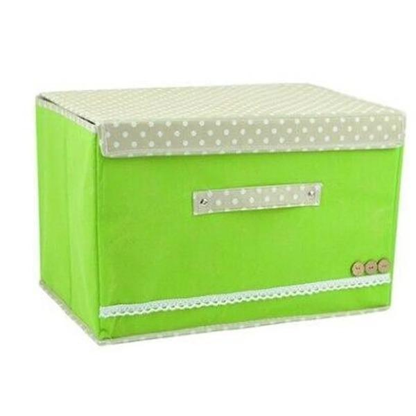 1 шт. Домашний предмет первой необходимости Труба Пасторальная Ткань Пряжка Коробка для хранения одежды Отделочная коробка для мусора Коробка для хранения Коробка на пуговицах зелёный