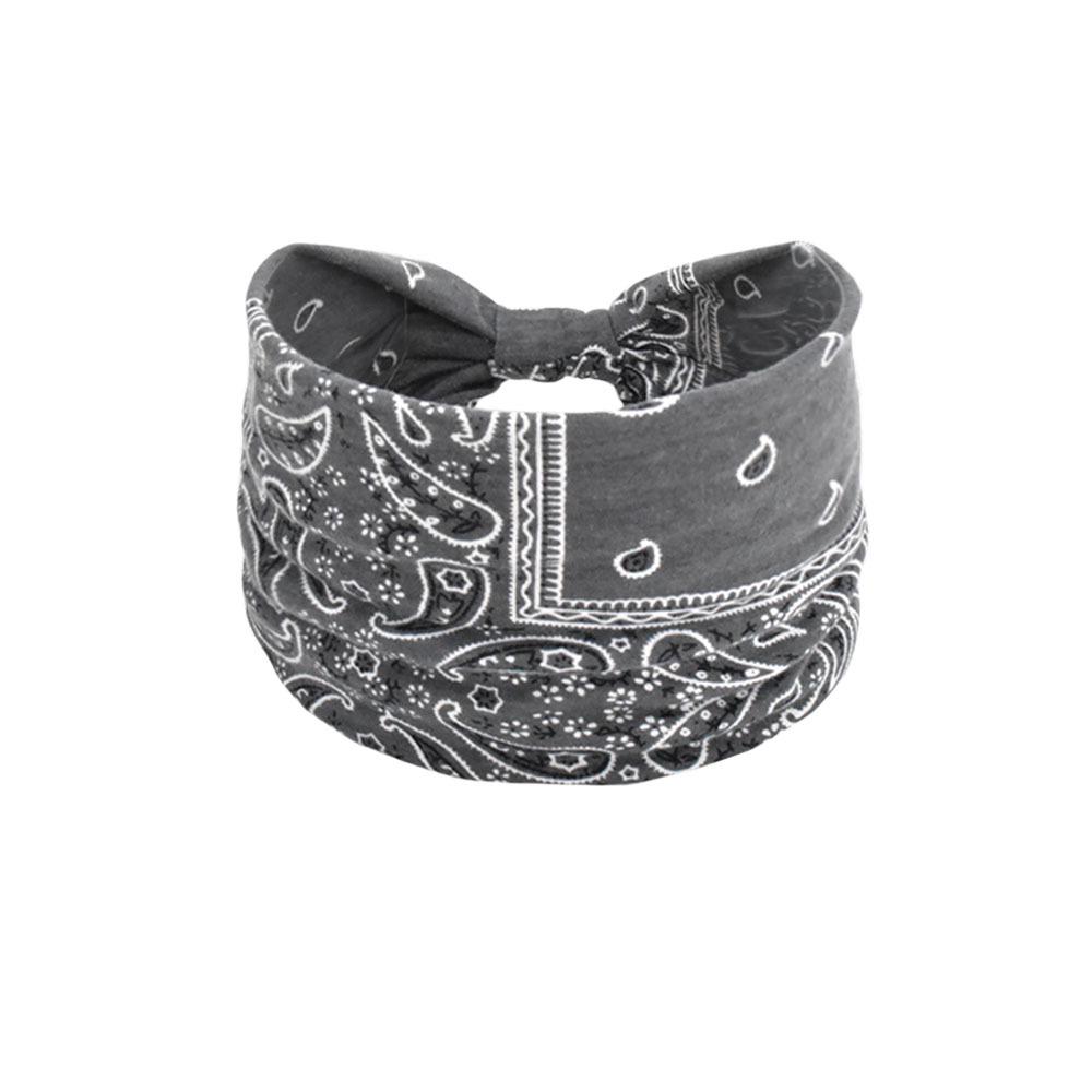 Women's Paisley Sport Yoga Headband - Sweat-Absorbing, Elastic Cotton, Bohemian Style