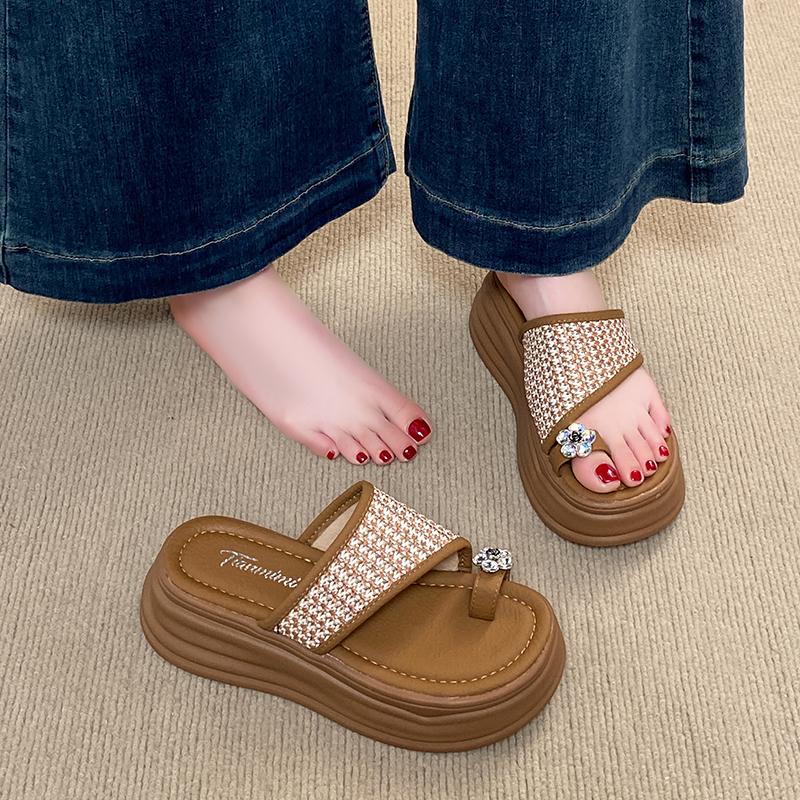 CRLAYDK Womens Slide Sandals Wedge Shoes Casual Summer Platform Dressy Flip Flops Ladies Beach Walking Travel Outdoor Slippers