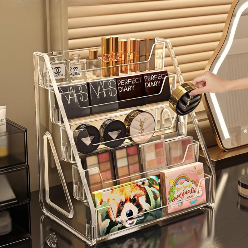 Stepped Acrylic Cosmetics Storage Boxes Organizer Makeup Layers Large Dressing Table Clear Lipstick Eyeshadow Tray Storage Rack